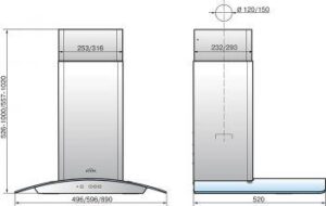 Купить Вытяжка каминная Elikor Аметист 60П-430-К3Д черный/тонир. галоген управление: кнопочное (1 мотор) - 4D-9159395 из реестра по лучшей цене