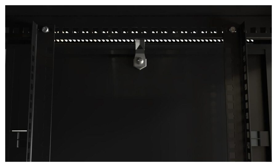 Шкаф коммутационный Hyperline (TWB-0645-SR-RAL9004) настенный 6U 600x450мм пер.дв.стал.лист 60кг черный 275мм 180град. 367мм IP20 сталь — изображение 4