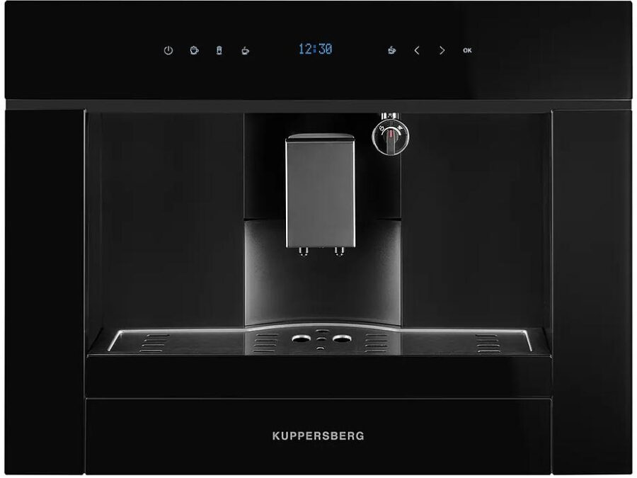 Автоматическая кофемашина Kuppersberg/ Автоматическая кофемашина, коллекция High-Tech,управление сенсорное,максимальное давление 20 бар,емкость для воды 1.8л, есть капучинатор,приготовление кофе автоматическое, материал панели стекло,цвет черный