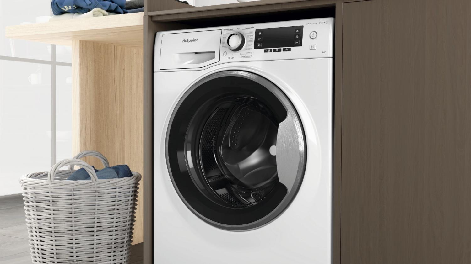 Стиральная машина Hotpoint NSD 6239 S VE RU класс: A-30% загр.фронтальная макс.:6кг белый инвертер — изображение 4