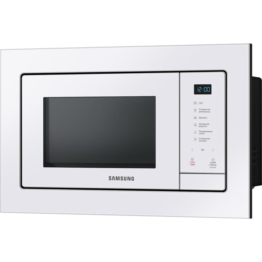 встраиваемая микроволновая печь Samsung Встраиваемая микроволновая печь MQ7000A, 23 л, 489 x 275 x 346 мм, белое стекло — изображение 2