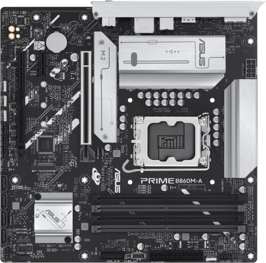Материнская плата Asus PRIME B860M-A-CSM Soc-1851 Intel B860 4xDDR5 mATX AC`97 8ch(7.1) 2.5Gg RAID+HDMI+DP