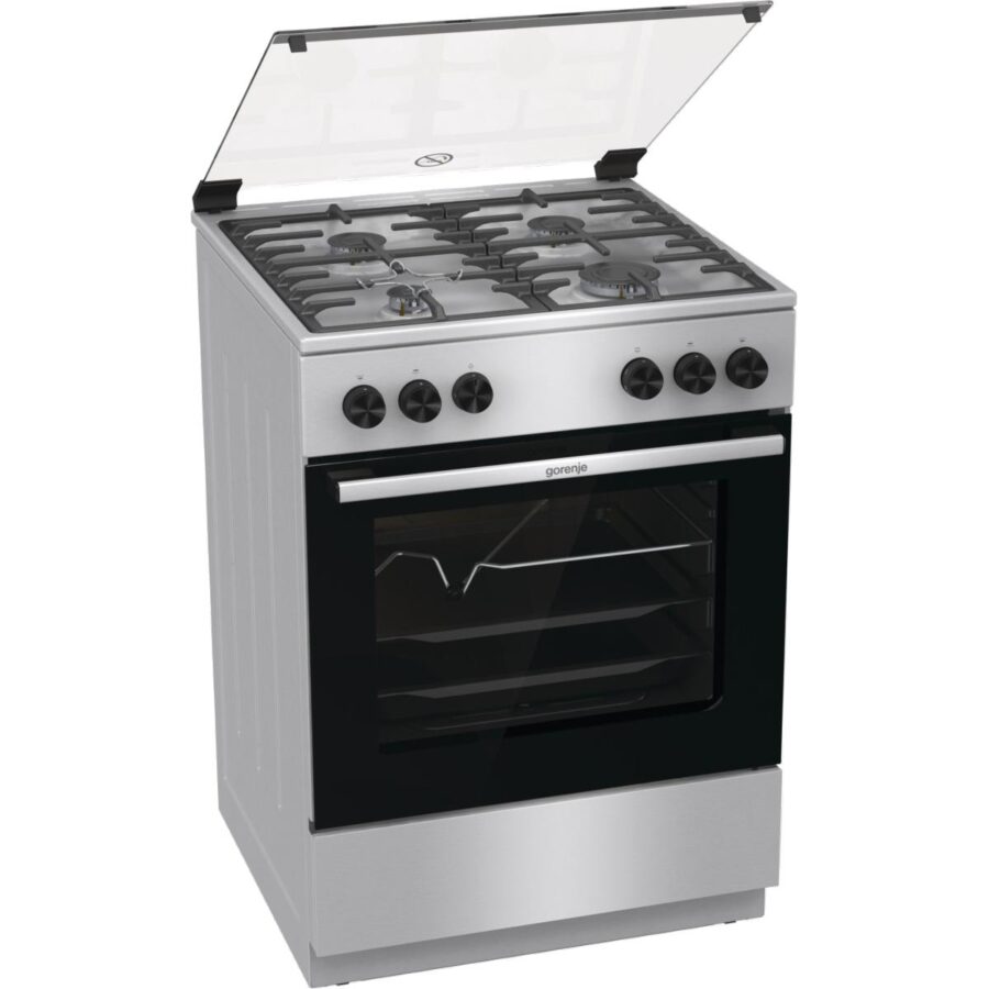 Плита GORENJE/ Тип плиты: газовая, Тип варочной поверхности: газовая, Цвет: нержавеющая сталь, Гриль: Есть, Ширина, см: 60 — изображение 2