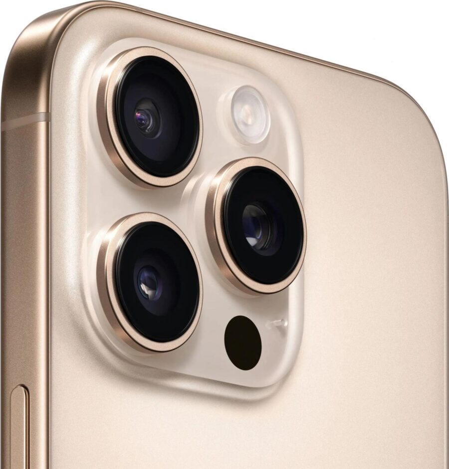 Смартфон Apple A3294 iPhone 16 Pro 128Gb бежевый титан моноблок 3G 4G 2Sim 6.3" 1206x2622 iOS 18 48Mpix 802.11 a/b/g/n/ac/ax/be NFC GPS Protect — изображение 4