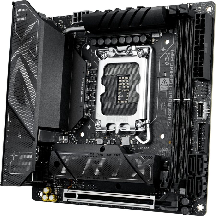 Материнская плата Asus ROG STRIX B860-I GAMING WIFI Soc-1851 Intel B860 2xDDR5 mini-ITX AC`97 8ch(7.1) 2.5Gg RAID+HDMI+DP — изображение 2