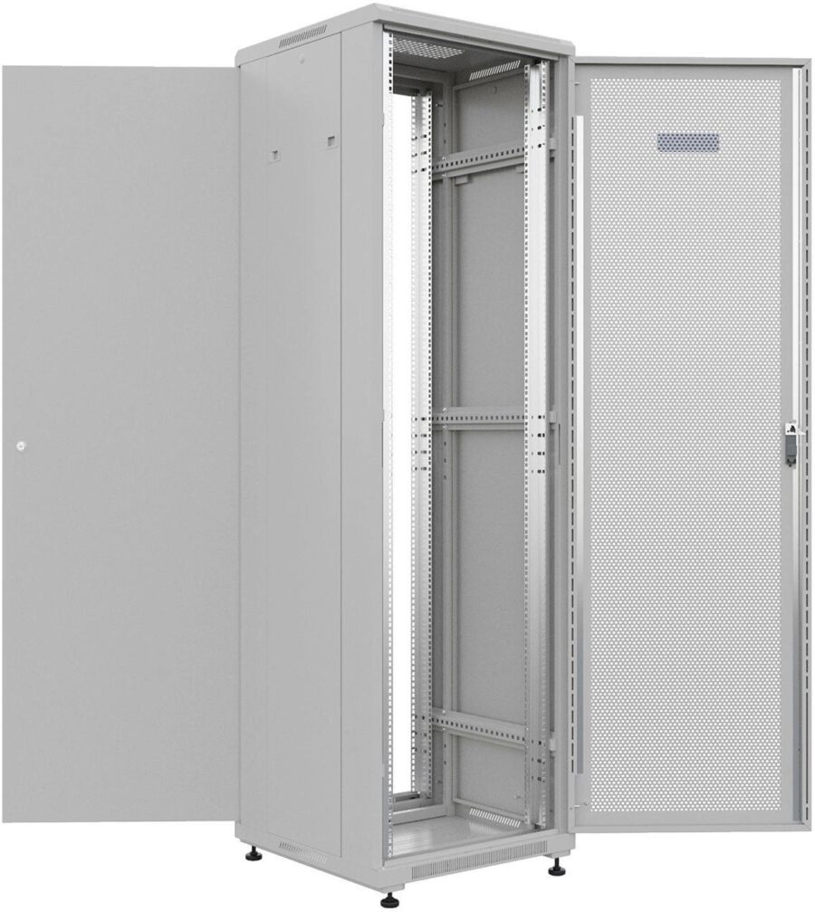 Шкаф коммутационный NTSS Премиум (NTSS-R42U6060PD) напольный 42U 600x600мм пер.дв.перфор. металл 900кг серый 510мм 86кг IP20 металл — изображение 3