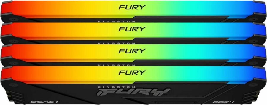 Память оперативная/ Kingston 64GB 2666MT/s DDR4 CL16 DIMM (Kit of 4) FURY Beast RGB — изображение 3