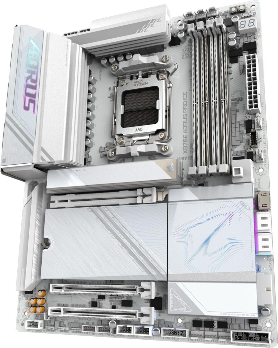 Материнская плата Gigabyte X870E AORUS PRO ICE SocketAM5 AMD X870 4xDDR5 ATX AC`97 8ch(7.1) 2.5Gg RAID+HDMI — изображение 2