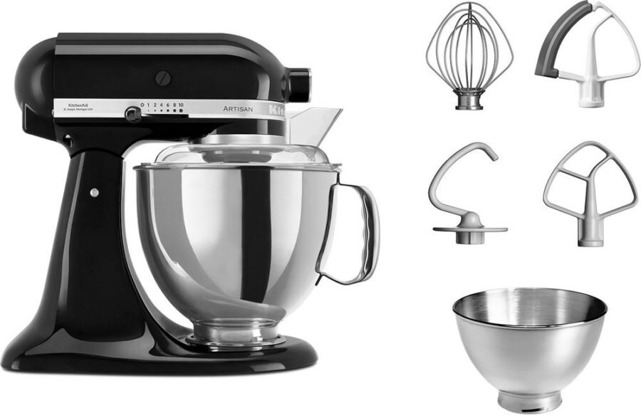 Миксер KitchenAid Настольный миксер с откидным блоком  Artisan 4.8 л, черный — изображение 3