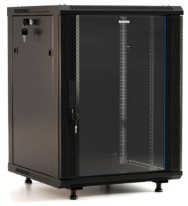 Купить Шкаф коммутационный Hyperline (TWB-FC-1866-GP-RAL9004) настенный 18U 600x600мм пер.дв.стекл 60кг черный 920мм IP20 сталь - 4D-12665250 из реестра по лучшей цене
