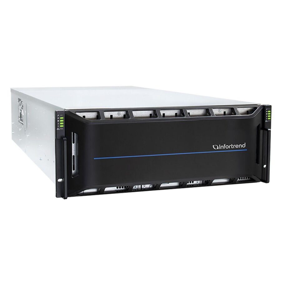 Сетевой накопитель Infortrend CS 2060D-J 4U/60bay, scale-out NAS, dual nodes subsystem including 2x4 Core CPU, 128GB (8x16GB), 8x10GbE(SFP+), 4x12Gb/s SAS EXP. Ports, 2x(PSU+FAN), 2x(SuperCap.+flash), 60 x 3.5" drive trays and rackmount kit, scale out to — изображение 2