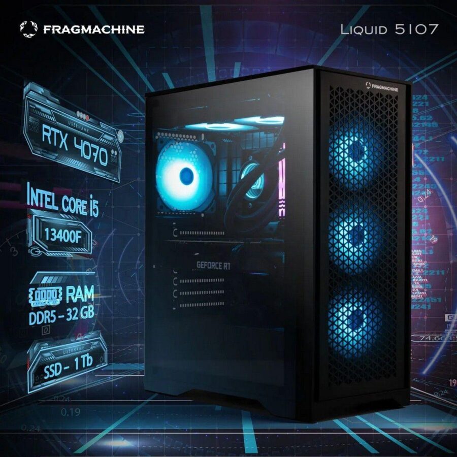 Компьютер FragMachine Bad Pack Liquid  5107 (i5-13400F, DDR5 32GB, SSD 1Tb, RTX 4070, noOS) bp