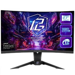 Купить Монитор 27" ASRock Phantom Gaming PG27QRT2A Black (VA, 2560x1440, 2xHDMI+DP, 1 ms, 178°/178°, 400 cd/m, 180Hz, HDR400) - 4D-15139380 из реестра по лучшей цене