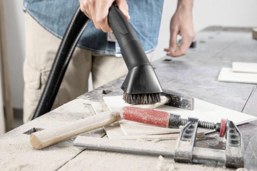 Строительный пылесос Karcher WD 3 P V-17/4/20 Workshop 1000Вт (уборка: сухая/сбор воды/выдув) желтый — изображение 4