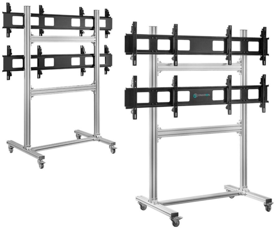 Подставка для телевизора Onkron FSPRO2L-22 серебристый 40"-55" макс.200кг напольный мобильный — изображение 2