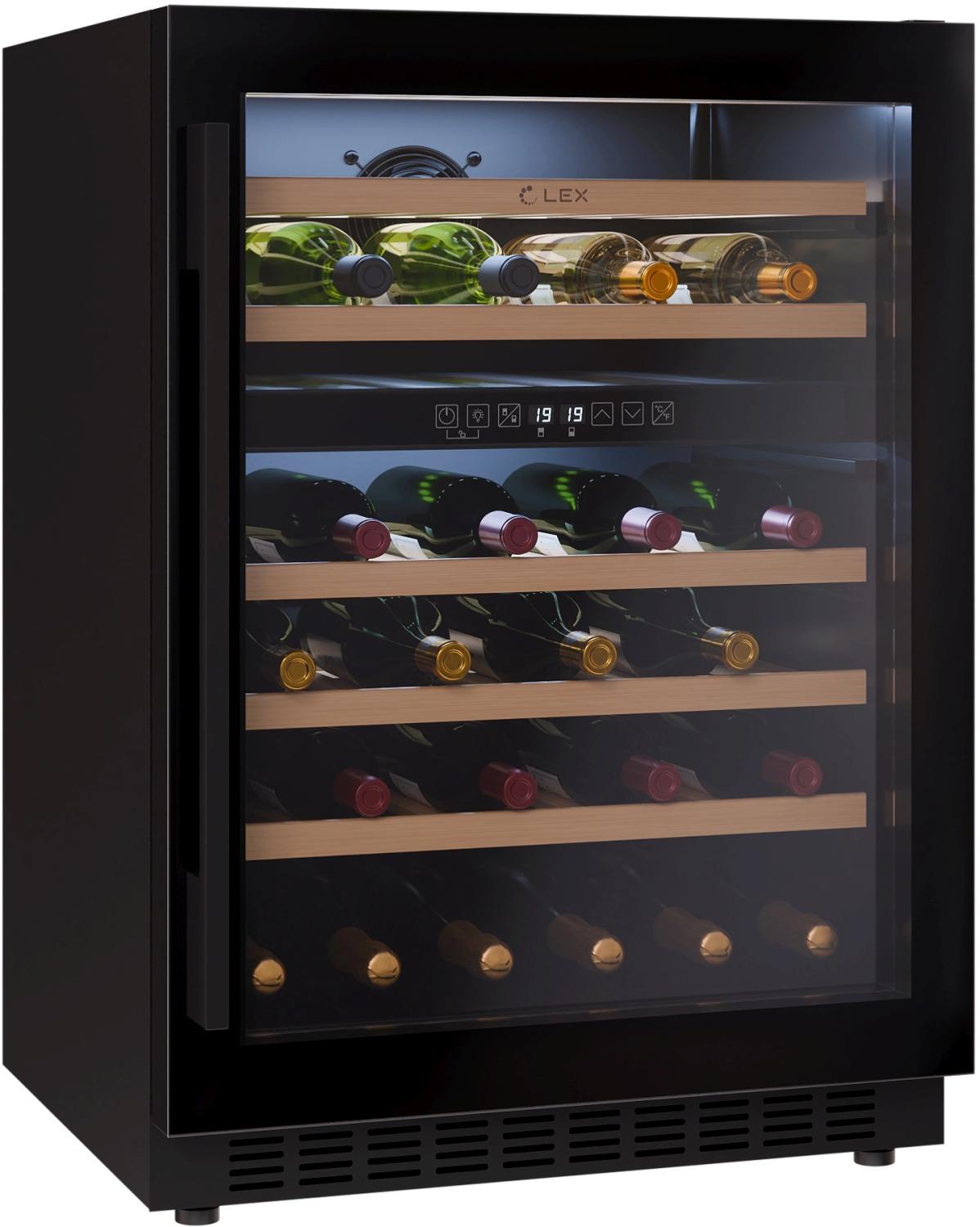 Винный шкаф Lex LWD6046BL dual zone 1-нокамерн. черный — изображение 2