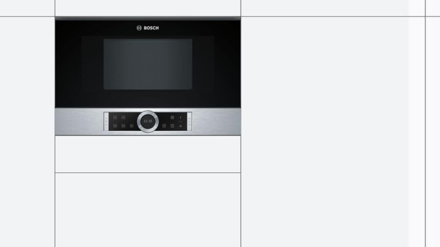Встраиваемые микроволновые печи BOSCH 900Вт, 5 режимов, инвертер, 21 л, сталь,петли слева — изображение 2