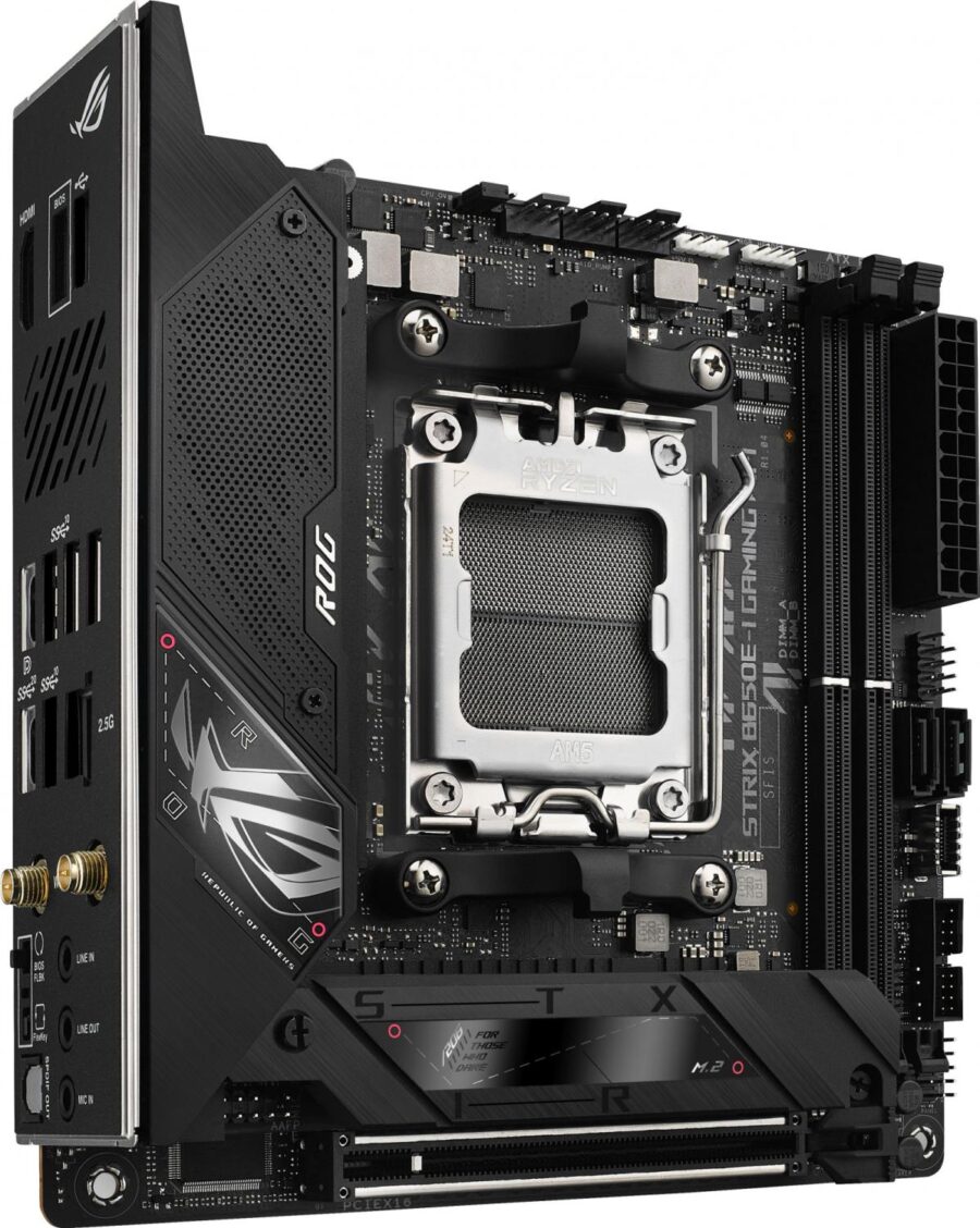 Материнская плата Asus ROG STRIX X670E-I GAMING WIFI SocketAM5 AMD X670 2xDDR5 mini-ITX AC`97 8ch(7.1) 2.5Gg RAID+HDMI — изображение 3