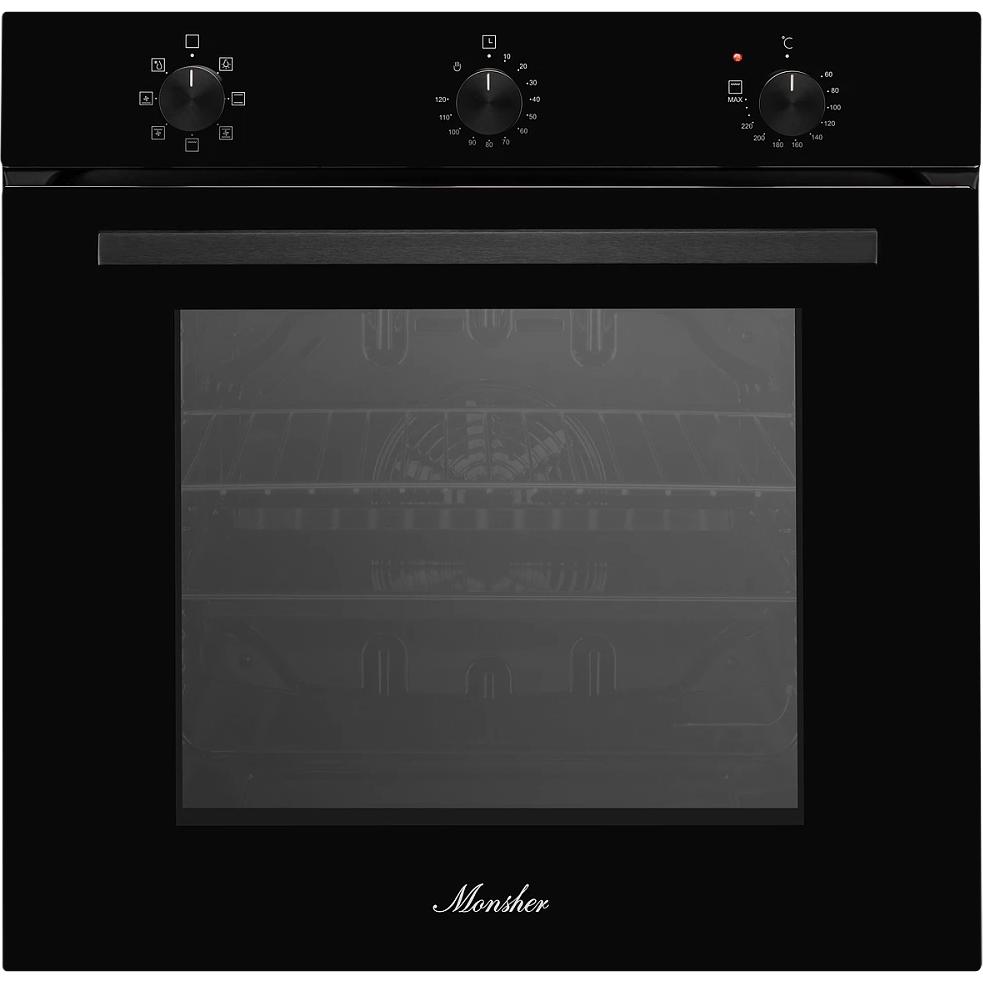 Встраиваемый электрический духовой шкаф MONSHER/ Электрический независимый духовой шкаф, 6 режимов: Нижний нагрев, Макси-Гриль с конвекцией, Разморозка, Режим подсветка, Традиционный нагрев, Макси-Гриль, Нижний нагрев с конвекцией, Конвекция, механические