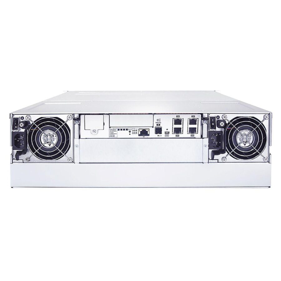 Сетевой накопитель Infortrend GSe 10162-D 3U/16bay, supports NAS, block, object storage and cloud gateway, sing le controller subsystem including 1x12Gb SAS EXP. Port, 4x1G iSCSI ports +1x host board slot(s), 2x4GB, 2x(PSU+FAN Module ), 16xdrive trays and — изображение 4