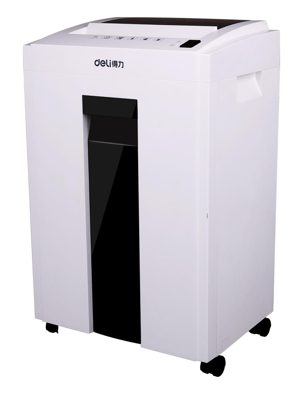 Шредер Deli 9953 белый (секр.P-5) фрагменты 8лист. 23лтр. скрепки скобы пл.карты CD — изображение 2