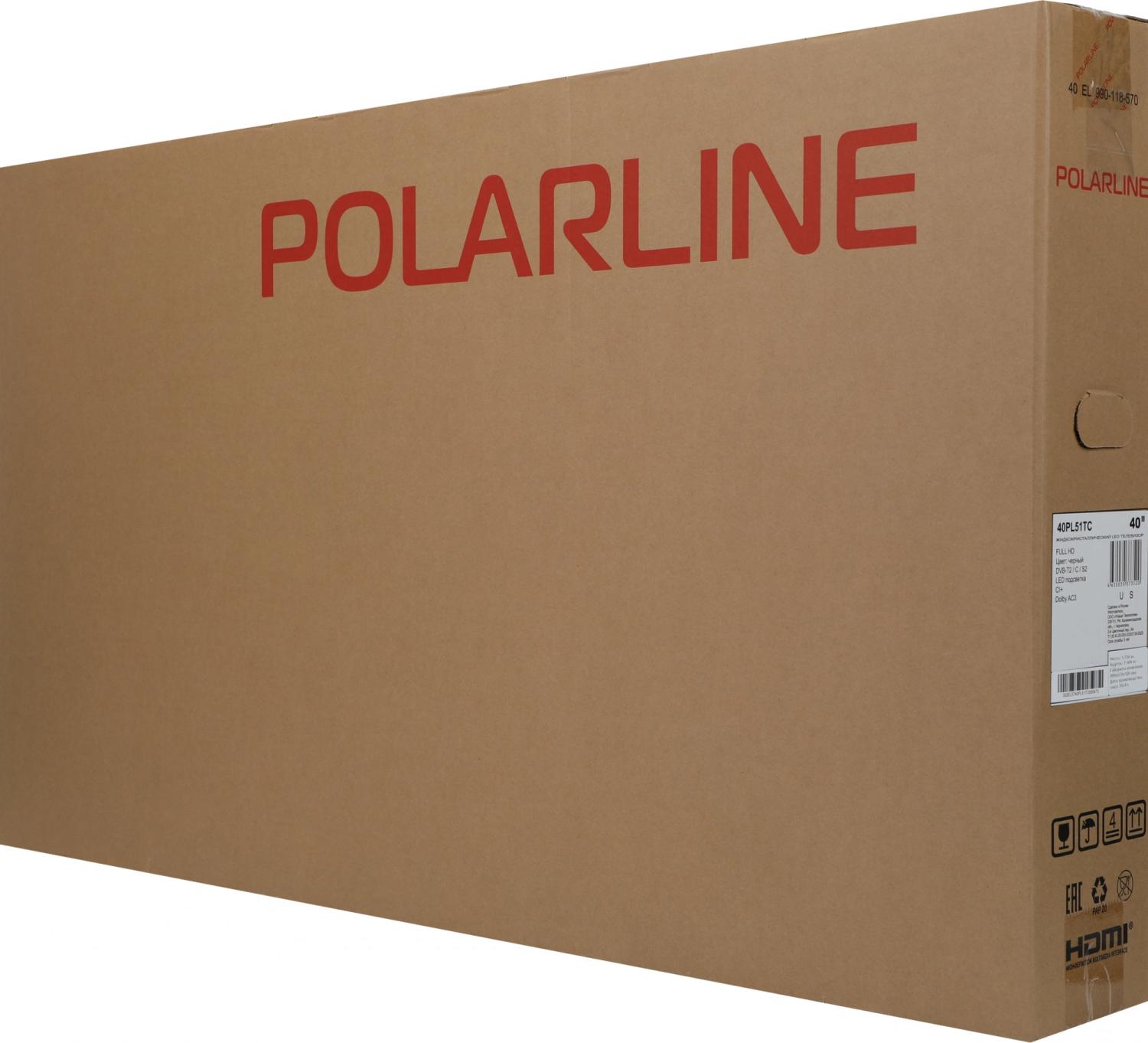 Телевизор LED PolarLine 40" 40PL51TC черный FULL HD 50Hz DVB-T DVB-T2 DVB-C (RUS)