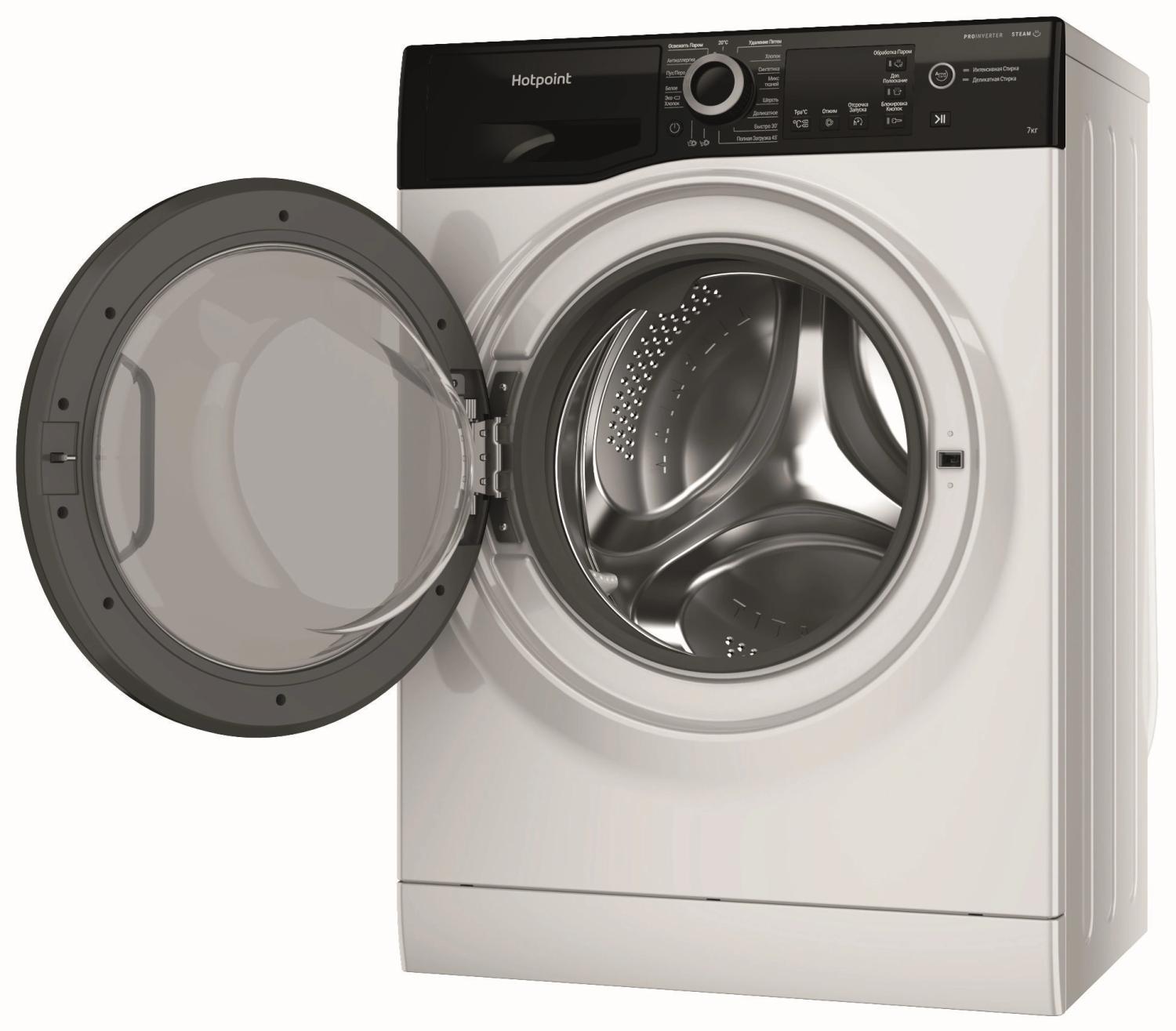 Стиральная машина Hotpoint NSB 7249 ZD AVE RU класс: A-40% загр.фронтальная макс.:7кг белый инвертер — изображение 4