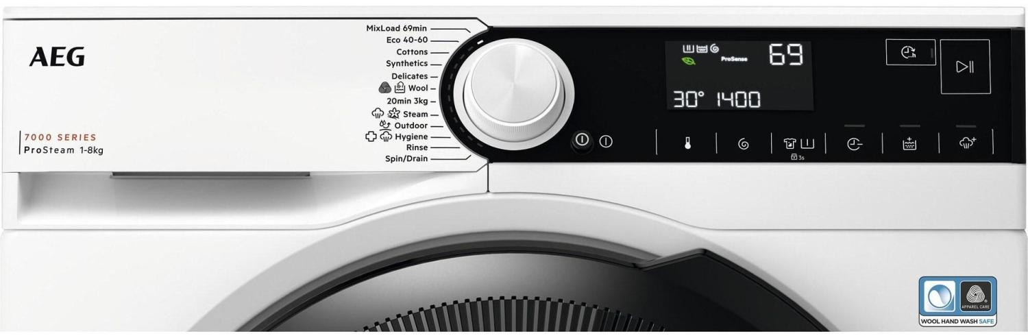 Стиральная машина AEG LFR73844BE пан.англ. класс: A загр.фронтальная макс.:8кг белый инвертер — изображение 2