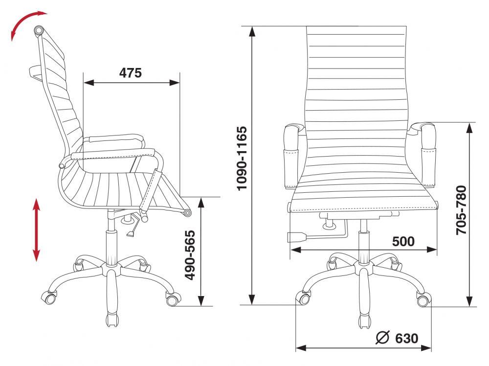 Кресло руководителя Бюрократ CH-883 черный эко.кожа крестов. металл хром — изображение 2