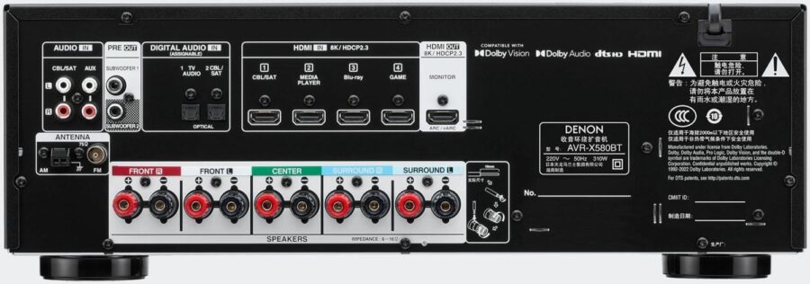 Ресивер AV Denon AVR-X580BT 5.1 черный — изображение 4