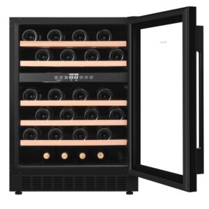 Купить Винный шкаф/ Винный шкаф MAUNFELD MBWC-135D46, 46 бутылок, от 5 ° C до 22 ° C, полезный объем 129 л, электронный термостат, диапазон влажности 50-80%, вентилятор для распределения температуры, звуковой сигнал отключения питания, звуковой сигнал повышения - 4D-13225241 из реестра по лучшей цене