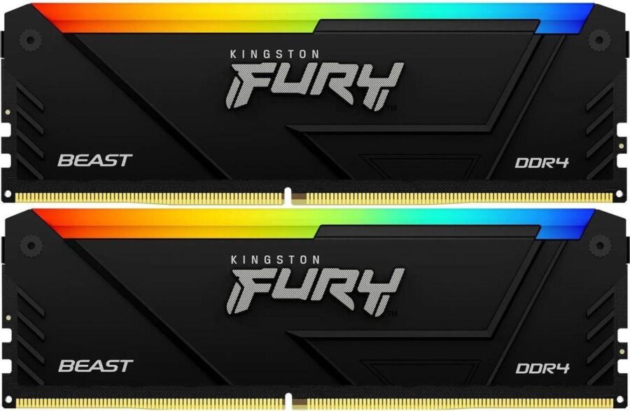 Память оперативная/ Kingston 64GB 3200MT/s DDR4 CL16 DIMM (Kit of 2) FURY Beast RGB