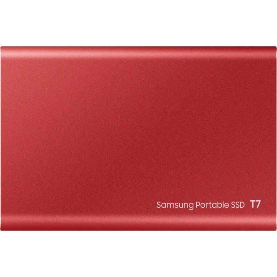 Внешние HDD и SSD/ Samsung External SSD T7, 2000GB, Type-C, USB 3.2 Gen2, R/W 1050/1000MB/s, 85x57x8mm, Metallic Red (12 мес.) — изображение 4