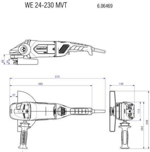 Купить Углошлифовальная машина Metabo WE 24-230 MVT 2400Вт 6600об/мин рез.шпин.:M14 d=230мм (606469000) - 4D-15264055 из реестра по лучшей цене