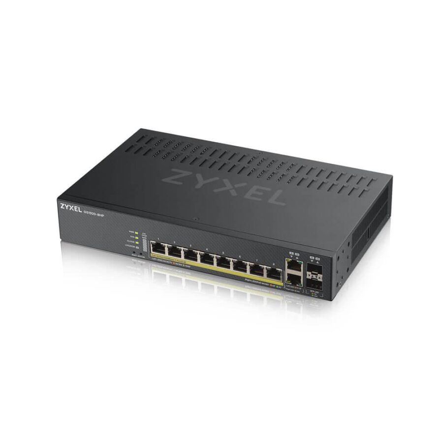 Коммутатор/ ZYXEL GS1920-8HPv2 Hybrid Smart switch PoE+ ZYXEL Nebula Flex, 8xGE PoE+, 2xCombo (SFP/RJ-45), silent (fanless), budget PoE 130W, Standalone / cloud management — изображение 4