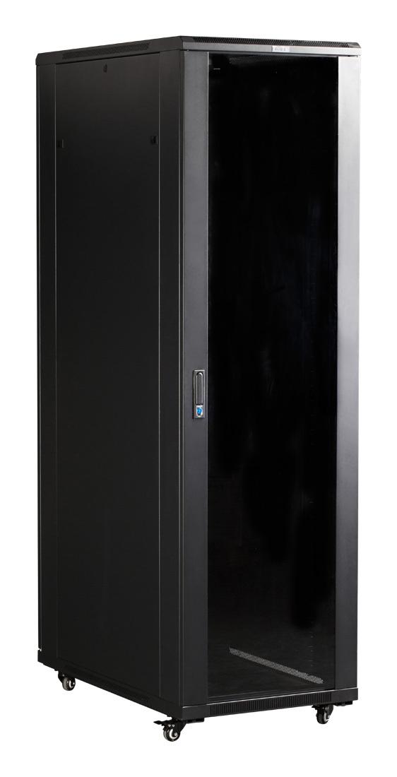 Шкаф коммутационный Lanmaster (TWT-CBB-42U-6X10-G1) напольный 42U 600x1000мм пер.дв.стекл задн.дв.спл.стал.лист 2-хст. 2 бок.пан. 800кг черный IP20 — изображение 4