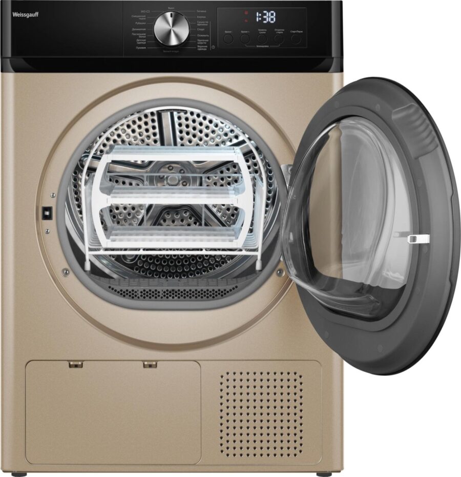 Сушильная машина Weissgauff WD 6010 Heat Pump кл.энер.:A++ макс.загр.:10кг золотистый (434771) — изображение 3