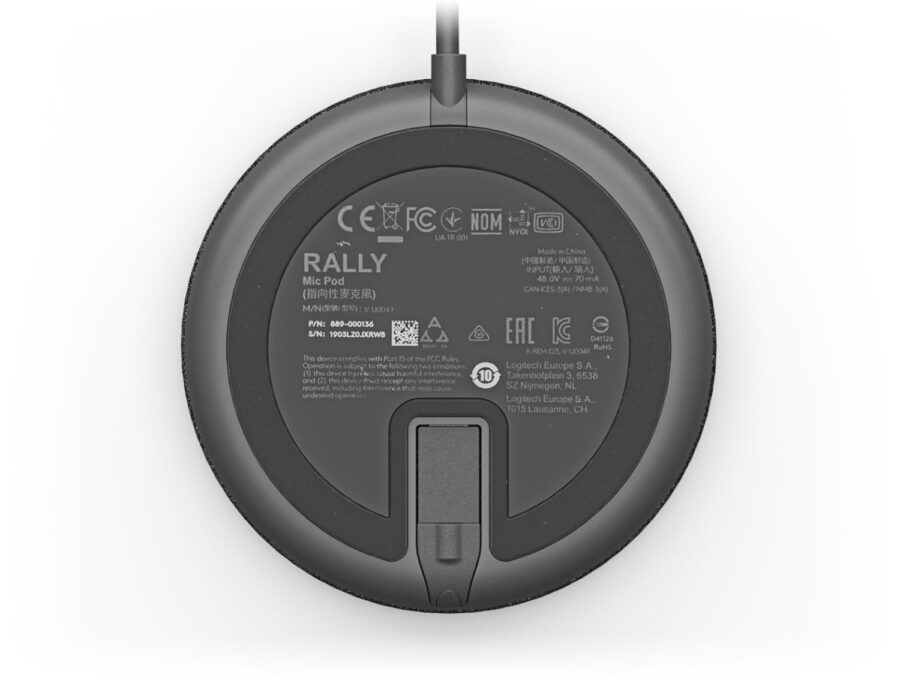Микрофон/ Logitech Microphone for Rally Ultra-HD ConferenceCam Mic Pod Black — изображение 4