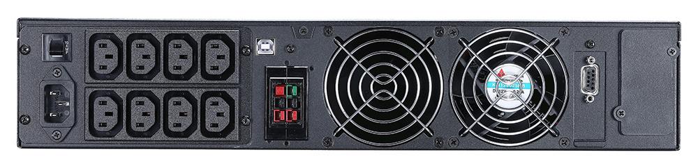 ИБП Powercom MRT-3000-L (127V), 3000 Вт/3000 ВА, Rack/Tower, напряжение шины постоянного тока 72В, ток заряда 6А, LCD, USB, RS-232, слот под SNMP карту, ШхГхВ 428х635х84 мм, вес нетто 14,4 кг, батареи в комплект не входят/ UPS Powercom MRT-3000-L (127V), — изображение 2