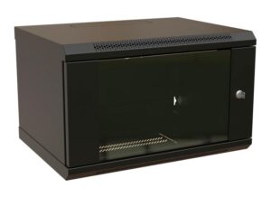 Купить Шкаф коммутационный WRline (WR-TW-0945-GP-RAL9004) настенный 9U 600x450мм пер.дв.стекл 2 бок.пан. направл.под винты 60кг черный 350мм 500мм IP20 сталь - 4D-13232885 из реестра по лучшей цене