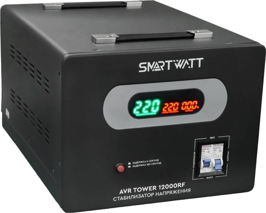 Стабилизатор напряжения Smartwatt AVR Tower 12000RF 12000ВА черный — изображение 4
