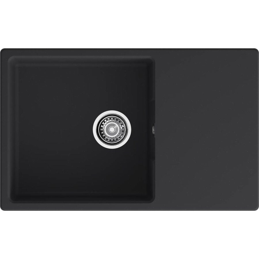 Кухонная мойка GRANFEST URBAN 678L black 1-чаша+крыло 780*490мм, монтаж: врезной, материал: кварц, цвет: черный