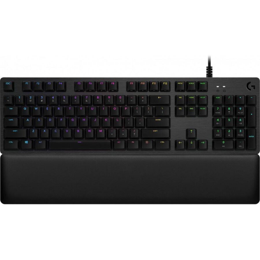 Клавиатура игровая Logitech G513 Carbon Tactile |920-009329| черная, механическая GX Brown, 104 клавиши, RGB подсветка, USB кабель 1,8м, подставка под запястья — изображение 2