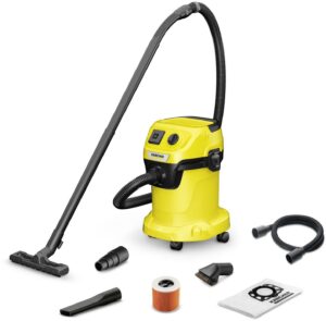 Купить Строительный пылесос Karcher WD 3 P V-17/4/20 Workshop 1000Вт (уборка: сухая/сбор воды/выдув) желтый - 4D-13013909 из реестра по лучшей цене