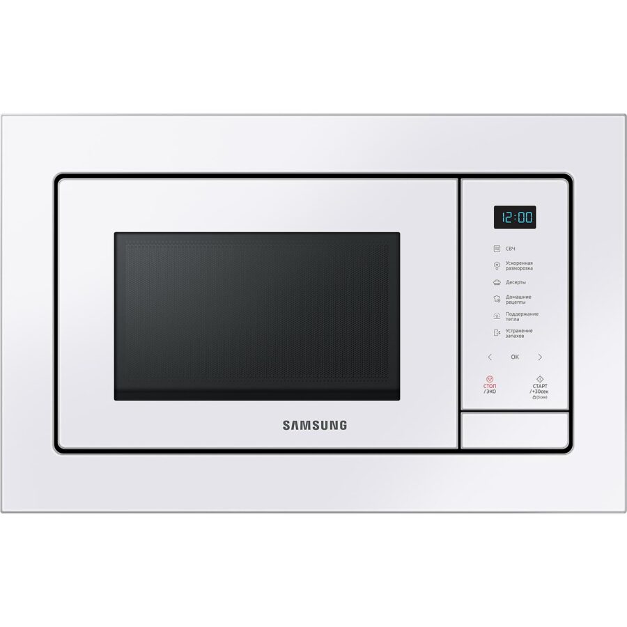 встраиваемая микроволновая печь Samsung Встраиваемая микроволновая печь MQ7000A, 23 л, 489 x 275 x 346 мм, белое стекло