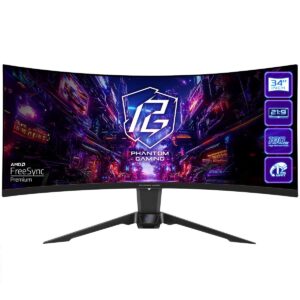 Купить Монитор 34" ASRock Phantom Gaming PG34QRT2B Black (VA, 3440x1440, HDMI+HDMI+DP+Type C, 1 ms, 178°/178°, 500 cd/m, 3000:1, 180Hz, HDR400, MM, Curved 1500R, Height adjustment) - 4D-15139379 из реестра по лучшей цене