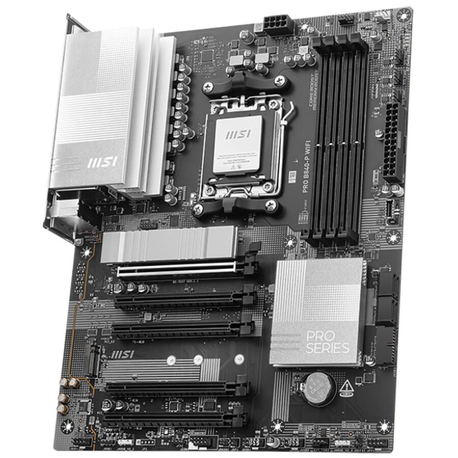 Материнская плата MSI PRO B840-P WIFI B840, AM5, 4*DDR5, 5*PCIEx16, 2*M.2, 2*TypeC, 1*USB3.2Gen2, 4*USB3.2Gen1, 8*USB2.0, 4*SATA3.0, 2.5G, HDMI, ATX, RTL — изображение 3