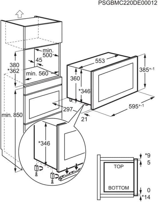 Микроволновая печь AEG MSB2057D-B 20л. 800Вт черный (встраиваемая) — изображение 4