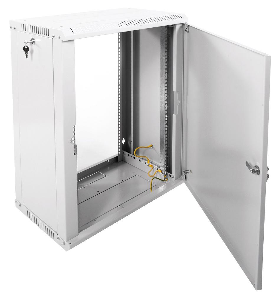 Шкаф коммутационный ЦМО ШРН-Эконом (ШРН-Э-15.500.1) настенный 15U 600x520мм пер.дв.металл направл.под закл.гайки 75кг серый 470мм 22.68кг 180град. 742мм IP20 сталь — изображение 3