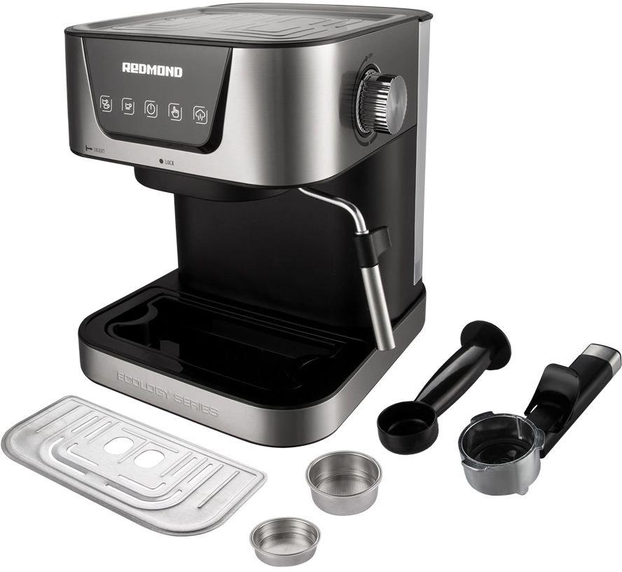 Кофеварка рожковая Редмонд RCM-M1513 1050Вт серебристый/черный — изображение 2